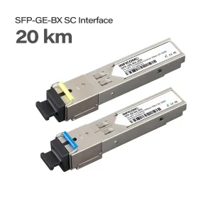 1.25G BIDI 20km SC Connector 1310nm/1550nm WDM SFP Module Fiber Transceiver for AI Databases