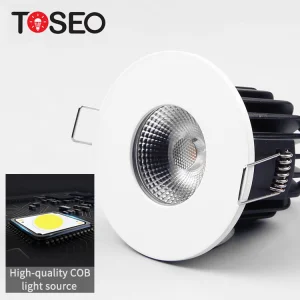 TOSEO Customized IP65 Anti Glare Fire-rated 11W COB WIFI Dimming Hotel Recessed Die Cast Downlight