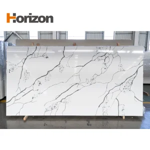 Best Selling Horizon Engineered Stone Calacatta Quartz White Marble Slabs for Worktops