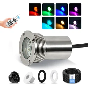 High Quality D55mm IP68 Spa Light Multi RGB 12W 12V Nicheless Recessed 1.5 Inch Fitting Replacement Led Swimming Pool Light
