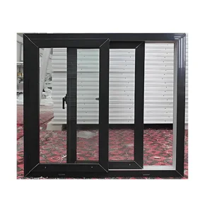 Cost Effective UPVC Window with Low Maintenance Sliding Louver Curtain Easy Cleaning Tilt Turn Function and Mosquito Net