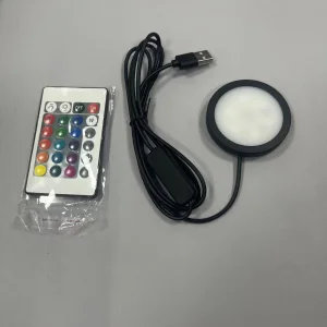 Hotsale RGB LED Cabinet Puck Light USB Plug Remote Control Shelf Counter Lighting Caravan Camper Motorhome Interior Spot Lamp