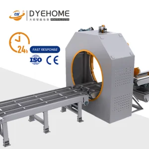 CE Certificated Automatic Horizontal Stretch Wrapper With Conveyor System Orbital Stretch Wrapping Machine