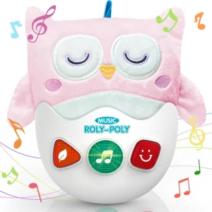 Juguete musical de búho de peluche sensorial Roly Poly para bebés