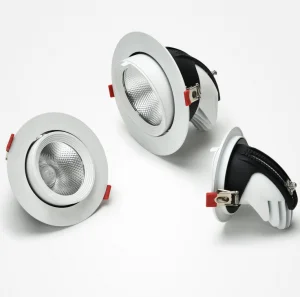 Modern LED COB Down Light Fixtures Aluminum Gimbal