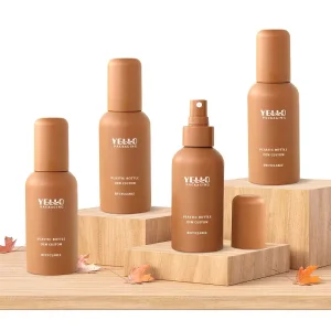 Round Cute Shape Eco Pet PCR Recycled Brown Orange Blue 50 Ml 100 Ml 4oz 8 Oz Empty Plastic Rose Water Spray Mist Bottle