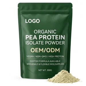 OEM ODM Organic Pea Protein Isolate Powder Custom Formula Vegan Non-GMO High Protein Adult Halal/Kosher Certified Wholesale