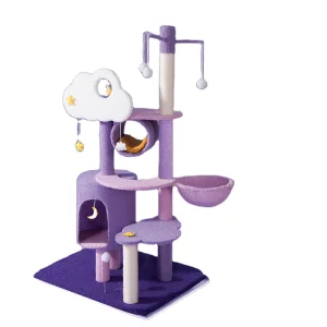 Purple Fantasy Sisal Castle Modern Large Nebula Paradise Climbing Pet Scraper Wooden Apartment Furniture Tower Cat Tree