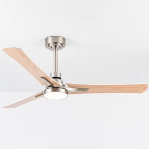 Nordic Style Intelligent Remote Control Double Side Plywood Blade Ceiling Fan