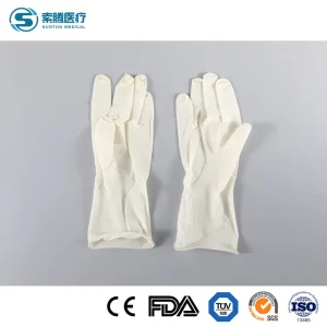 Luvas Descartáveis Impermeáveis de Látex da China Sem Pó