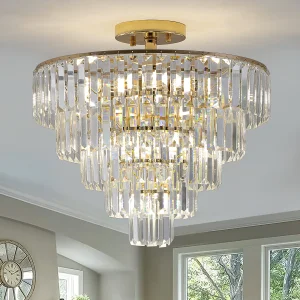 Luxury 5 Tier Gold Crystal Ceiling Light Chandelier