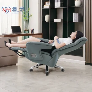 Luxury Leather Upholstery Cloud Seat Electric Office Chair Silent