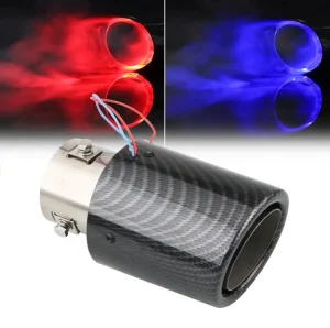 Carbon Fiber Car Exterior Accessories Muffler Tail Tips Car LED Exhaust Tail Pipe Ambient Litht