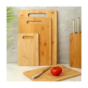 Wholesale Bulk Customized Organic Bamboo Cutting Board Set 4-Piece Kitchen Chopping Blocks Natural Wood Handle Cheap Natural