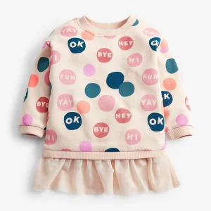 Spring New Baby Girl Skirts Cartoon Hoodie Mesh Stitching Long Sleeve Baby Dress Unicorn Baby Dresses