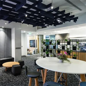 Wave Curved Acoustic Fiber Hanging Baffles Acoustic Clouds