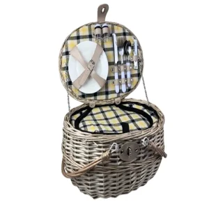 Christmas Hamper Outdoor Storage Baskets Wicker Rattan with Lid Picnic Basket