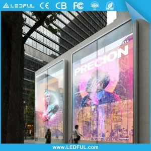 High Brightness P3.91 P10 Outdoor Film Curtain Glass Transparent Mesh LED Screen Display