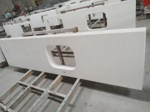 Prefabricated Artificial Quartz Stone Kitchen Countertop Customized