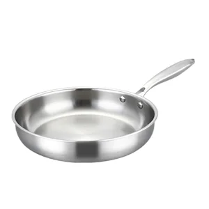 Whole Body Triply 304 Stainless Steel Induction Frying Pan Skillets Oven/Dishwasher-Safe PFOA/PFAS Free Fast &amp; Even Heat