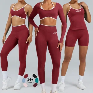 YY Womens Workout Sets 5 Piece Seamless Yoga Outfits