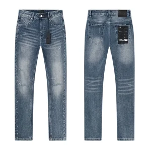 Calças Jeans Slim Tapered Masculinas Atacado em Mistura de Algodão Premium
