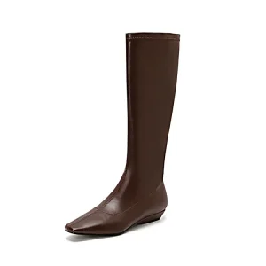 China Western Chunky Heel Winter Knee High Boots Fleece-Lined Non-Slip Supplier, Pricelist