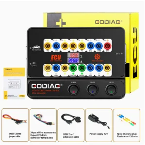 Godiag GT100 And GT100 Pro OBDII Breakout Box ECU Bench Connector Adds Electronic Current Display And CANBUS Protocol