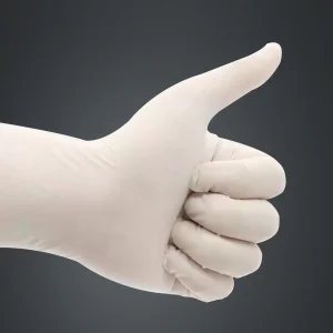 قفازات فحص لاتكس طبية disposable خالية من البودرة مطاط غير معقم