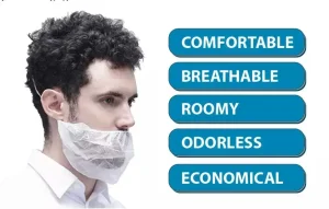 Beard Cover White Personal Care Non Woven Beard Cover