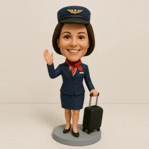 Custom Airline Stewardess Bobble Head Personalized 3D Figurine From Photo