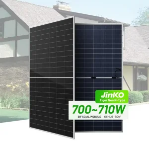 Jinko Bifacial Monocrystalline Solar Panels 700W 702watt 710W 720W Tiger Neo N Type Photovoltaic Modules Wholesale Price