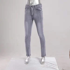 Calças jogger de denim para homens, com cintura baixa elástica, cordões, bolsos cargo e na cor azul escuro personalizado