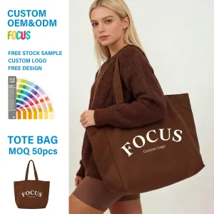 Custom Logo Oversized Cotton Canvas Tote Bag
