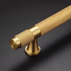 Made in China Furniture Hardware Knurled Solid Brass Selling Reasonable Price Customized Cabinet Wardrobe Kitchen T bar Handle