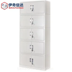 Lockable Steel Cabinet with Adjustable Shelves Multi Layers Metal Filing Cabinets Storage Cupboard Office File Cabinet