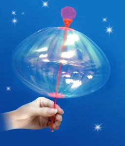 Large Plastic Unlit Rainbow Stick Magic Rotating Bubble Wand Bubble Flower