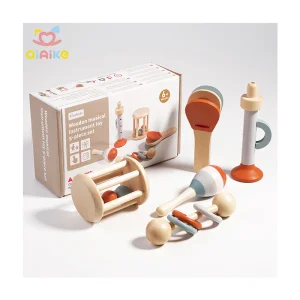 Infant Wooden Musical Instrument Toy 5-piece Set Baby Sensory Rattle Toys Montessori Toys for Babies 1-3 Years