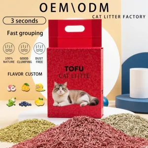 Natural Plant Fiber OEM Efficient Agglutination Deodorization Indoor Dust-Free Antibacterial Flushable Toilet with Cat Litter Scoop Tofu Cat Litter