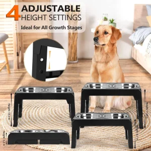 Cuencos Elevados Dobles para Perros Plegables