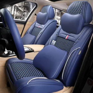 Pu Leather Front Car Seat Covers Full Set for for Single Color Universal