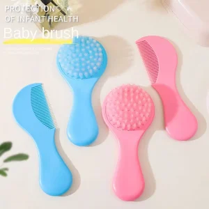BPA Free High Quality Baby Hair Comb Brush Set Soft Plush Newborn