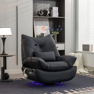 Smart Power Recliner Rocking Chair with LED Strap Swivel Glider Gaming Recliner Gaming Couch Sofa Chair Supplier for Office