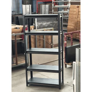 Sleek Black Adjustable 5-Tier Storage Rack for Home Organization