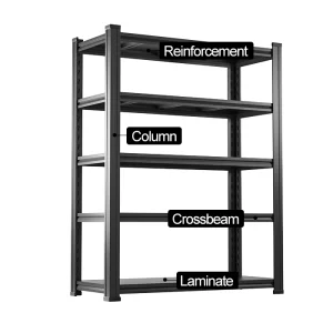 Adjustable 5-Layer Steel Garage Racking System with Powder Coated Finish Foldable Design Durable Storage Shelves Mezzanine Racks