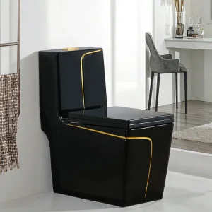 Luxury Black Gold Ceramic Toilet Commode