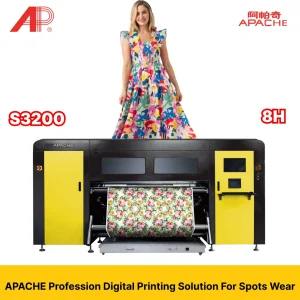 Innovative and Dynamic Apache Textile Printer with 8 I3200 Heads