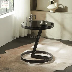 Industrial Metal Glass Table