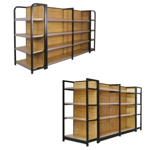 Guichang supermarket shelf four-column right-angle arc two upright can be customized with wall rack and middle shelf