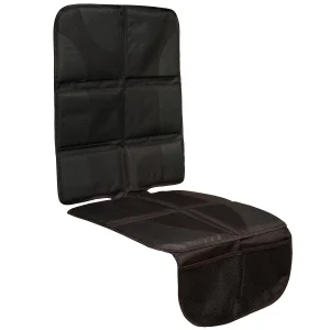 Car Seat Protector for Baby Thick Padding Seat Protector Under Baby Car Seat with 2 Mesh Storage Pockets